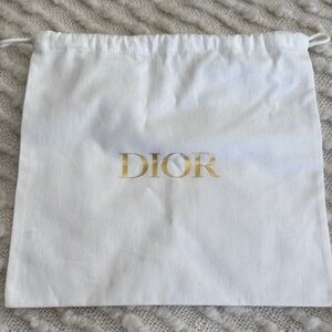 Dior White Pouch with Gold Lettering